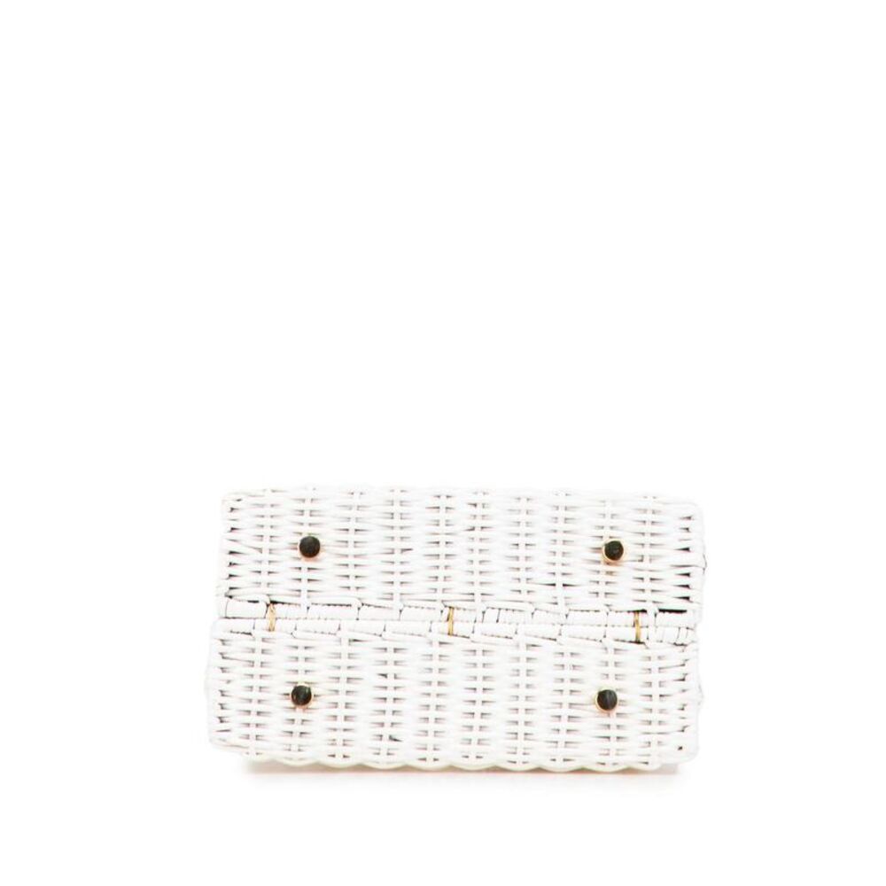 Pre Loved ferragamo Wicker TopHandle Handbag Women White Handbags - Picture 3 of 8